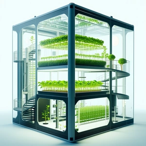 A Large, Multi-level Greenhouse Filled With Various Plants