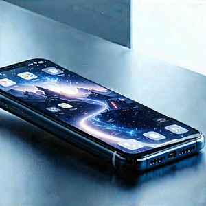 Smartphone With Streaming Content With Black Smartphone