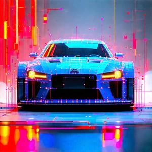 Automotive Technology In Design Studio With Blue Sports