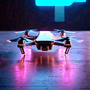 Drone With Glowing Screen With Small Drone