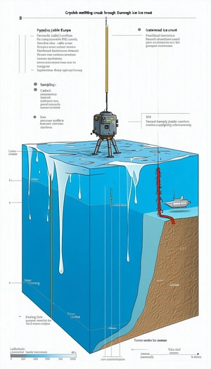 A Large Iceberg Is Floating In The Ocean, With A Submarine Located Beneath It