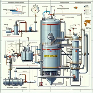 The Image Is A Detailed Drawing Of A Large Industrial Plant, Specifically A Chemical Plant