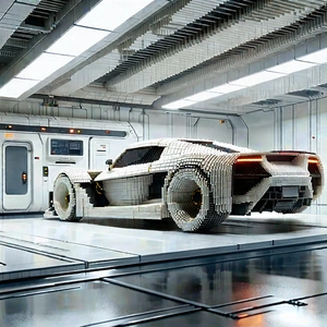 Automotive Technology In Manufacturing Facility With White Futuristic