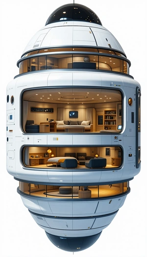 model futuristic living space