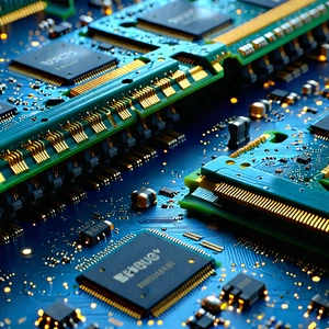 Tech Matte Painting: Close-up Of Memory Module With Close-up Computer