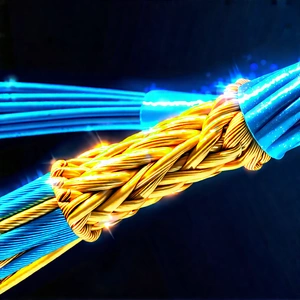 Close-up Of Fiber Optic Cables With Close-up Blue