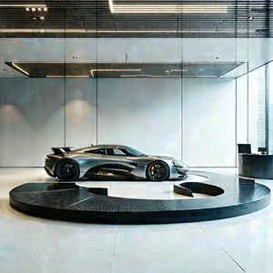 Automotive Technology In Tech Office With Sleek Silver