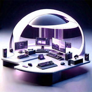 (futuristic:1.46) digital workspace
