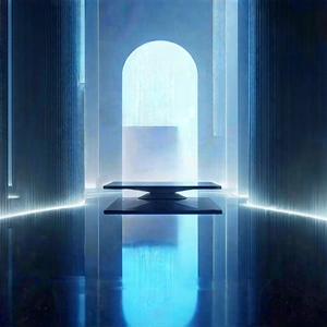 Futuristic Digital Workspace With Large, Open
