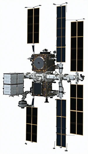 large spacecraft shown white background