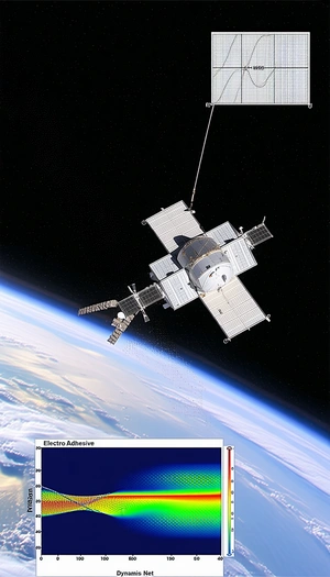 A Space Shuttle With A Large Satellite Attached To The Side Of It