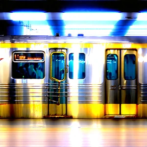 Urban Watercolor Painting: City subway in arts district