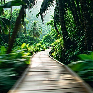 Nature Long Exposure Photography: Path through tropical jungle