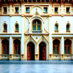 Urban Editorial Photography: Historic (building:1.44) With Artistic Facade With Large, Ornate