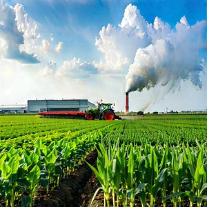 Agricultural Technology In Manufacturing Facility With Large Tractor