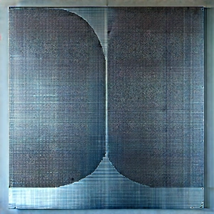 Abstract Charcoal Drawing: Metal installation with balance