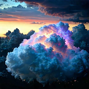 Cloud Computing Visualization With Large, Colorful