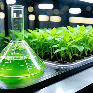 Agricultural Technology In Modern Laboratory With Green Liquid