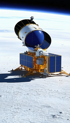 A Large Satellite Dish Is Sitting On A Flat Surface, Possibly A Beach