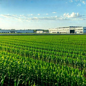 Agricultural Technology In Manufacturing Facility With Large Field