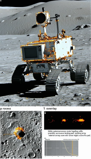 A White Robotic Vehicle, Possibly A Rover, Driving Across A Rocky Terrain