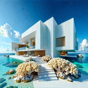 Nature Architectural Photography: Coral Reef In Dry Season With Large, Modern-looking