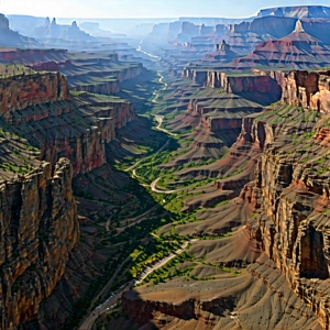 Nature Matte Painting: Aerial View Of Canyon System With Panoramic View