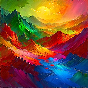 Abstract Hdr Photography: Textural Abstract With Vibrant Color Palette With Colorful Painting