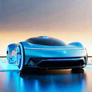 Innovative Electric Vehicle Design With Futuristic Blue