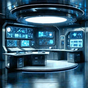 Futuristic Research Laboratory With Futuristic Setting,
