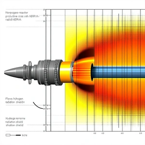 A Computer-generated Model Of A Jet Engine, With A Blue Pipe Running Through The Center