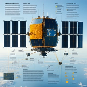 A Large, Detailed Diagram Of A Space Station Is Displayed On A Page