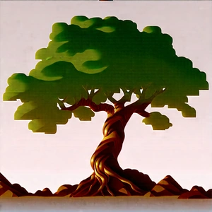 Nature Octane Render: Ancient tree in rocky terrain