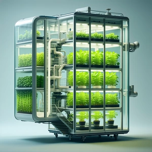 A Large, Multi-layered Greenhouse Filled With Various Plants