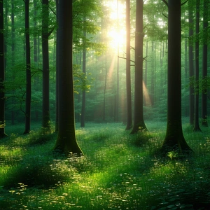 Nature Flat Design: (forest:1.14) scene during midday