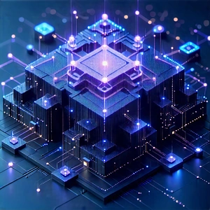 Tech Voxel Art: Blockchain network visualization