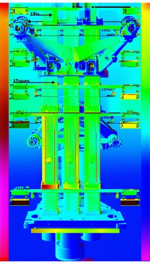 A Blue And Green Image Of A Large Structure Is Displayed
