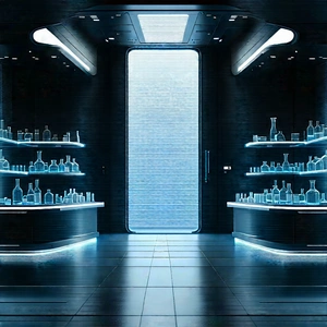 Futuristic Research Laboratory With Image, There