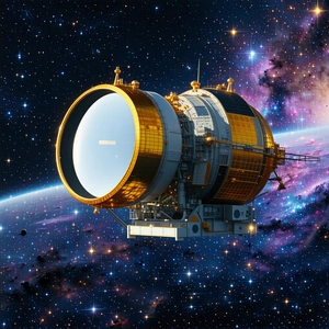 In The Image, There Is A Large Spacecraft With A Dome-shaped Structure On Top Of It