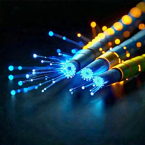 Close-up Of Fiber Optic Cables With Image, There