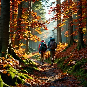 Lifestyle Commercial Photography: Autumn hike during holiday season