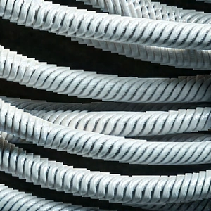 Close-up of fiber optic cables