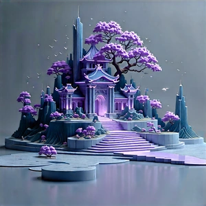(digital:1.16) Transformation Visualization With Purple Castle