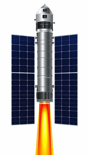 A Large, Silver, Solar-powered Tower With A Long, Thin, And Curved Structure