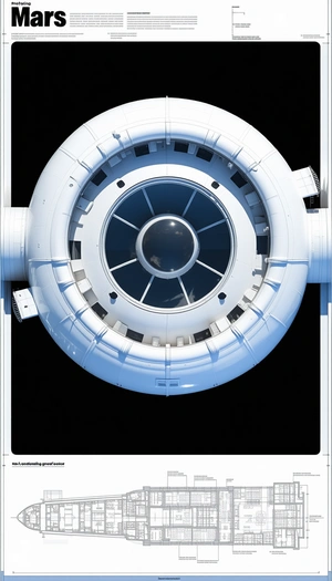 The Image Is A Black And White Photo Of A Large White Spacecraft