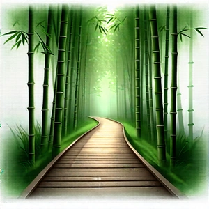 Nature Pencil Sketch: Path Through Bamboo Grove With Image, There