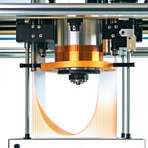 A Machine Is Shown In The Image, With A Large Orange And Black Striped Object On Top Of It