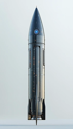 A Large, Sleek Spacecraft Is Shown In A Close-up View