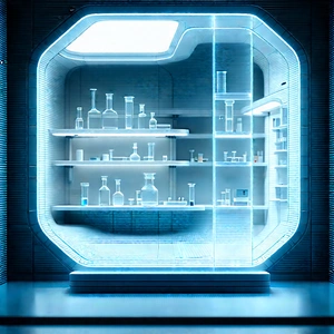 Futuristic Research Laboratory With Image, There
