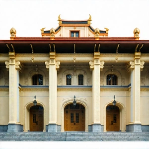 Urban Professional Photography: Historic (building:1.19) With Minimalist Design With Large, Ornate